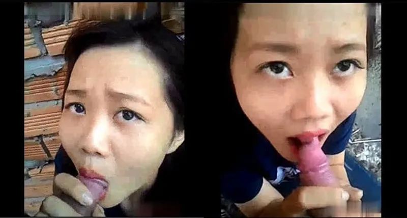 Em ghệ mút thằng nhỏ ở vườn sau nhà